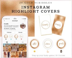 Free Gold Instagram phrases Highlight Covers