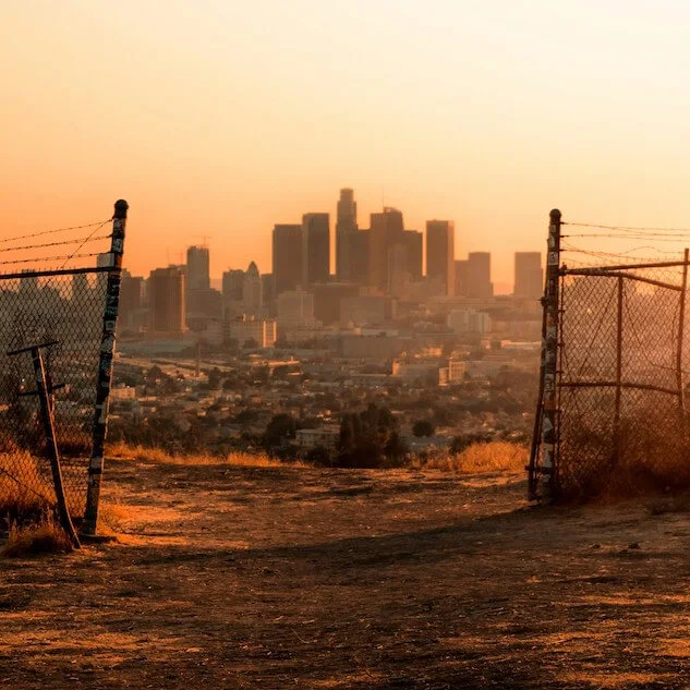 Downtown los angeles skyline ascot hills park California United States
