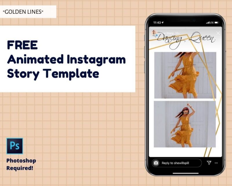 FREE Golden Editable Animated Instagram Story Template
