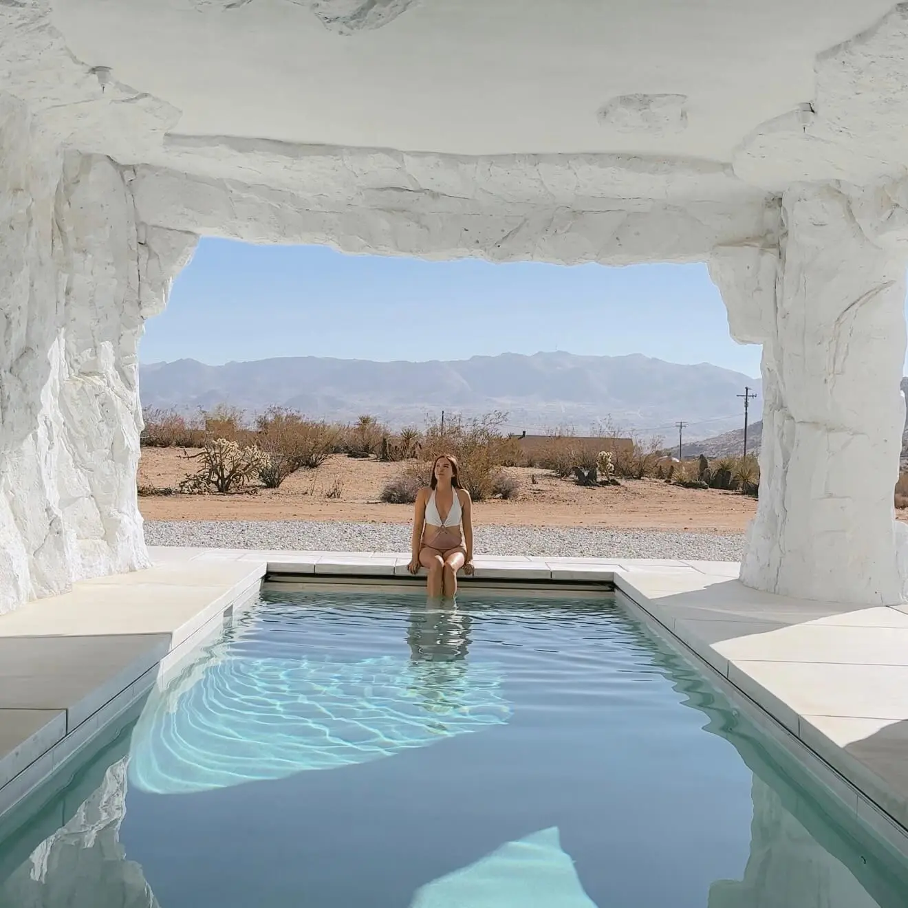 Cave Pool Airbnb Joshua Tree California La Cave